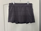 Lululemon Women s Size 12 Gray Athletic Skort Pull On Zip Pocket Stretch