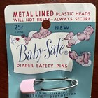 Vintage Baby-safe Diaper Safety Pins 4-pack Pink Lined Heads Item No  46