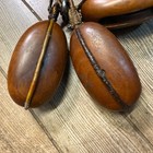 Vintage Nautical Lot Of 3 Small Wooden Pulleys Pully Blocks On Rope