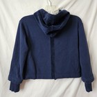 Athleta Girl Cozied Up Hoodie L  12  Navy Blue Fleece Lined Casual Comfy Sporty