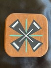 Native American Cedar Wood 3   x 3    Box W  Lid Hand Painted Cross Directions Lined