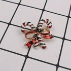 Elegant Enamel Christmas Bow Brooch In Sleigh Stick - Luxury Shape Pin For Party