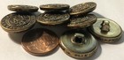 8 Vintage Antique Brass Tone Metal Hollow Shank Buttons Eagle 19mm 3 4  11555