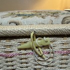Vintage Azar Sewing Basket Tapestry Padded Top Pin Cushion 8   x13   x 10   