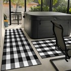 2 Pcs Black And White Buffalo Rug Outdoor Front Door Rug 2 X 4 3 Ft Plaid