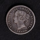 Canada 1874h 5c Five Cent Silver Coin Queen Victoria Plain  4   925 Silver