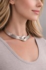 Vintage Taxco Mexico Sterling Silver Modernist Wave Collar Choker Necklace 925