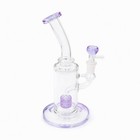 10  Purple Glass Water Pipe Recycler Bong 14mm Bowl Thick Smoking Pipes Hookah    