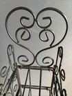Vtg Y2k Wrought Iron Cd Storage Rack Scroll Metal Standing Media Tower Heart