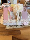 Handmade Vintage Embellished Journal Scrapbook With Pink Lace  Flowers  Christi   