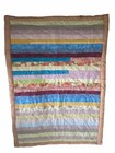 Handmade Patchwork Quilt Crib Lap Blanket Floral Reversible Butterly 42 x56 