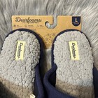 Dearfoams  tipsy   Bright  Slippers Men Size 11-12 Blue Slip On Soft Comfy Shoes