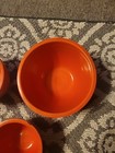 3 Vintage  Nesting Radioactive Red Orange Fiesta Mixing Bowl Lot  5 6 7 Inch