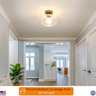 Vintage Semi Flush Mount Ceiling Light Fixture  Thick Glass  Brass  4 Styles