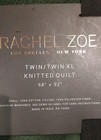 Rachel Zoe Twin twin Xl Green Christmas Tree Knitted Quilt 68   x92    New