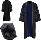 Unisex Deluxe Doctoral Graduation Gown Doctoral Hood And Doctoral Tam 8 Sided P