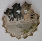 1901 Pan American Exposition Glass Souvenir Plate  Black  Gold Cats  Am Expo