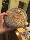 Vintage Antique Native Lidded Basket handmade sewing