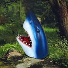 Creative White Shark Garden Art Statue Resin Lifelike White Shark Head Crocodile