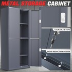 71  Gray Lockable Utility Metal Storage Tool Cabinet W  2 Adjustable Shelves