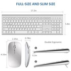 Wireless Keyboard And Mouse Combo  Ergonomic Usb Full Size Silent Keyboard Wi   