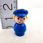 Vintage Fisher Price Little People Blonde Policewoman Blue Figure
