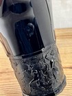 Vintage 1930s Le Smith Black Amethyst Tricorner Vase With Nymph Motif