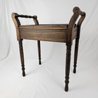 Antique Edwardian Piano Vanity Bench Stool Mahogany Wood Storage Victorian