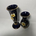 Vtg Ges Gesch Geschenke Germany Antique Blue Vases Floral Flowers