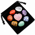 7 Chakra Crystal Heart Stone Set Natural Gemstone Healing Meditation Reiki