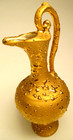 Weeping-bright Gold Ewer Pitcher 8       Tall Hand Decorated Made In Usa
