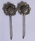 Antique K Uyeda Sterling Silver Sunflower Salt   Pepper Shakers W  Original Box