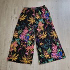 Cynthia Rowley Tropical Floral Print Wide Leg Rayon Pants Size Large Boho Resort