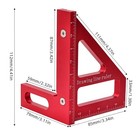 3d Multi-angle Measuring Ruler 45 90 Degree Aluminum Alloy Red imperial  