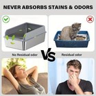 Stainless Steel Cat Litter Box high Sides odor-free And Easy Clean
