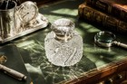 Large Paperweight Cut Crystal Antique Victorian Sterling Silver Inkwell
