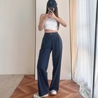 New Aio Yoga Women s Trouser Regular Straight-leg Wide-leg Pants Black  S  Size