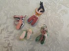 Vintage Assortment Of 4 Sets Native American Beaded Mini Moccasins   Pins