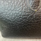 Vintage Lilly Black Textured Leather Doctor Bag case W  Cowhide Zip Pouch
