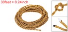 30ft Twisted Cloth Covered Wire 18awg 2-conductor Vintage Lamp Cable Yellow