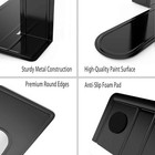  Bookends  Book End Supports Heavy Duty Metal Bookend 2 Pairs 4 Pieces Black