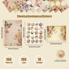 160 Pcs Stationery Paper Set  Nature Vintage Floral Butterfly 50 Stationary P   