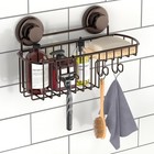 Hasko 2 Pack Shower Caddy Suction Cup With Hooks   Soap Holder Includes 2 Savers