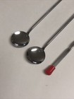 Lot Of 3 Bar Mixing Spoons 10  Stainless Steel With Twisted Handle Red