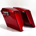 5  Stretched Extended Saddlebags Red Hard Saddle Bags For Harley Road King 93-13