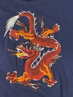 Kapas Big Embroidered Red Orange Dragon Graphic Shirt Blue Size 44 Nepal