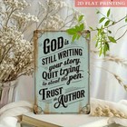 Vintage Metal Tin Sign Inspiring Religious Hanging Plaque Wall Decor Home Office