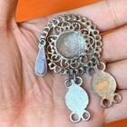 Rare Ancient Bronze Amulet Pendant Roman Amazing Engraved With Stones Authentic