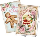 Christmas Vintage Greeting Cards 27pcs Bulk Pink Christmas Cards Snowman Santa