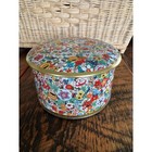 Vintage Daher Floral Tin Container Made In England Trinket Box